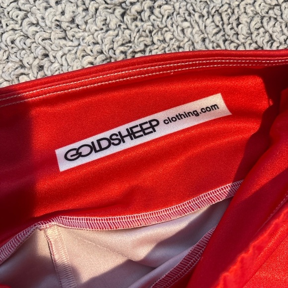 Goldsheep Vibrant Red Leggings with White Accents - Picture 6 of 6